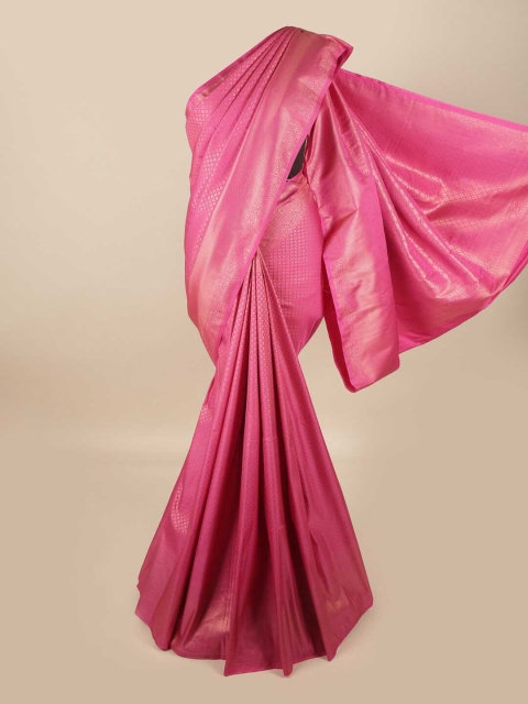 

Pothys Pink & Gold-Coloured Ethnic Motifs Zari Pure Silk Saree