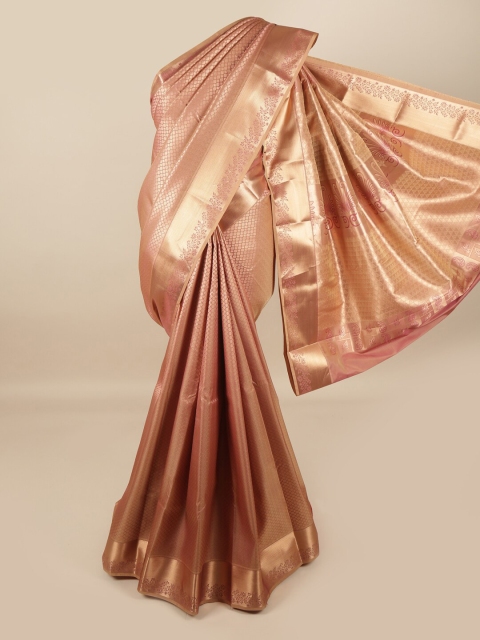 

Pothys Mauve & Gold-Toned Ethnic Motifs Zari Pure Silk Saree