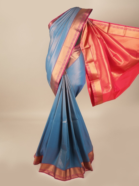 

Pothys Blue & Pink Woven Design Zari Pure Silk Saree