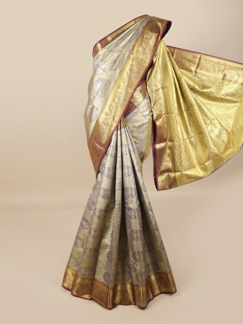 

Pothys Blue & Maroon Ethnic Motifs Pure Silk Saree