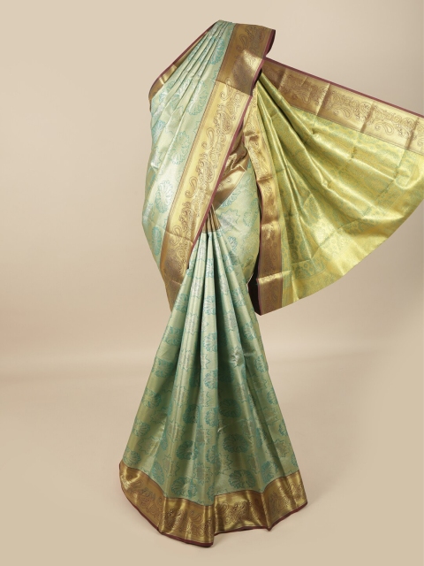 

Pothys Green & Gold Ethnic Motifs Zari Pure Silk Saree