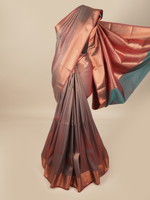 

Pothys Green & Gold-Toned Woven Design Pure Silk Saree