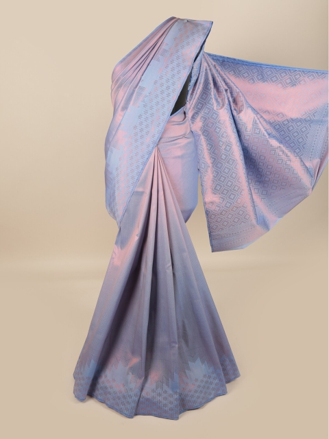 

Pothys Blue & Copper-Coloured Ethnic Motifs Zari Pure Silk Saree