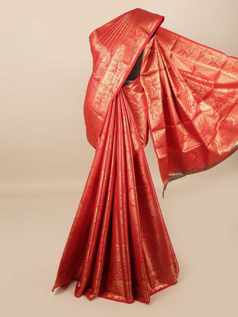 

Pothys Red & Gold Ethnic Motifs Zari Pure Silk Saree