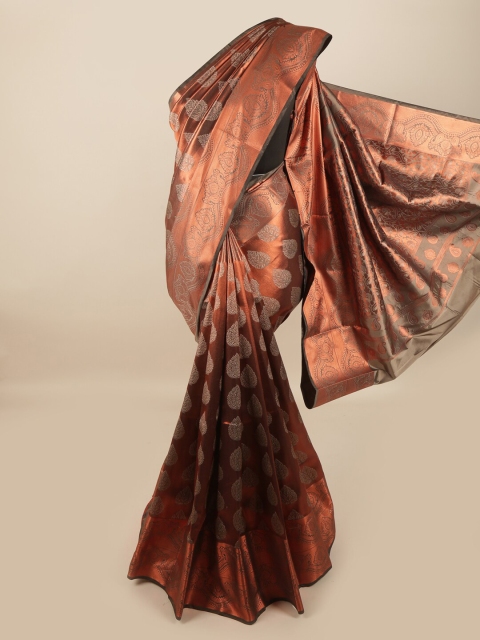 

Pothys Copper-Toned Woven Design Pure Silk Saree