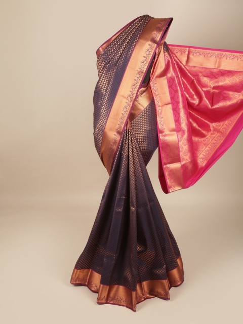 

Pothys Navy Blue Woven Design Pure Silk Saree