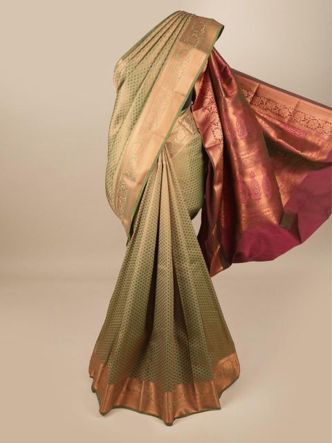 

Pothys Green & Maroon Woven Design Zari Pure Silk Saree