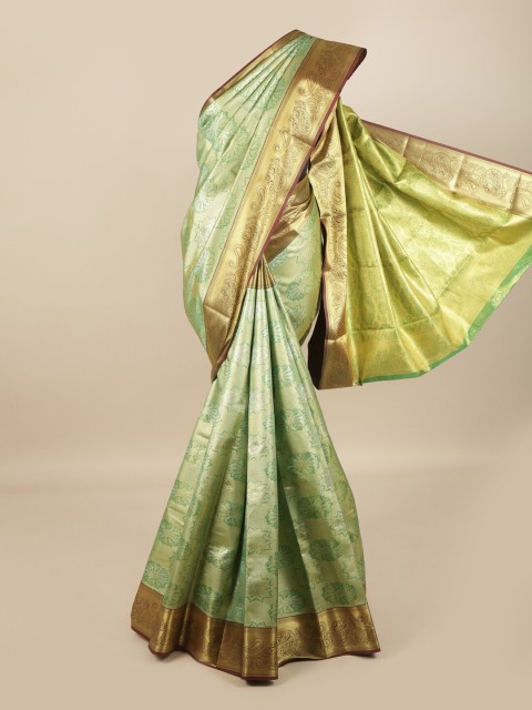 

Pothys Green & Gold Ethnic Motifs Zari Pure Silk Saree