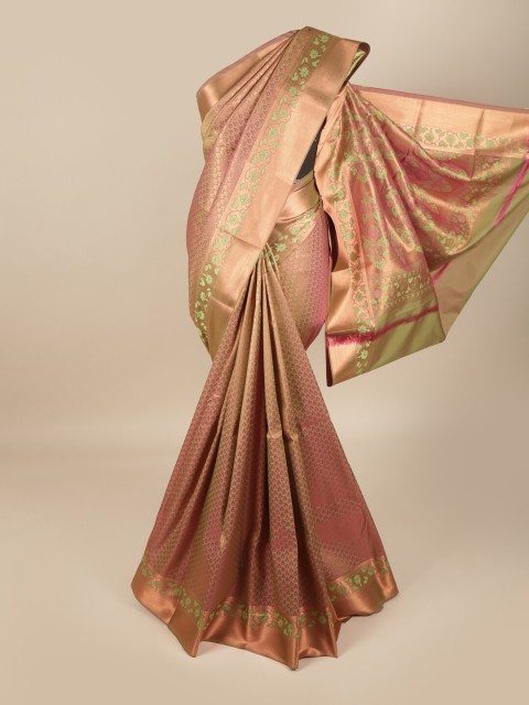 

Pothys Cream-Coloured & Green Woven Design Pure Silk Saree