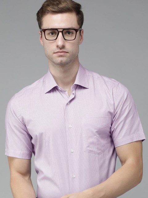 

Van Heusen Men Violet Self Checked Custom Fit Formal Shirt