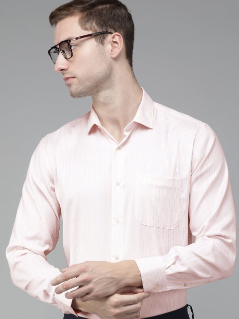 

Van Heusen Men Orange Tailored Fit Striped Formal Shirt