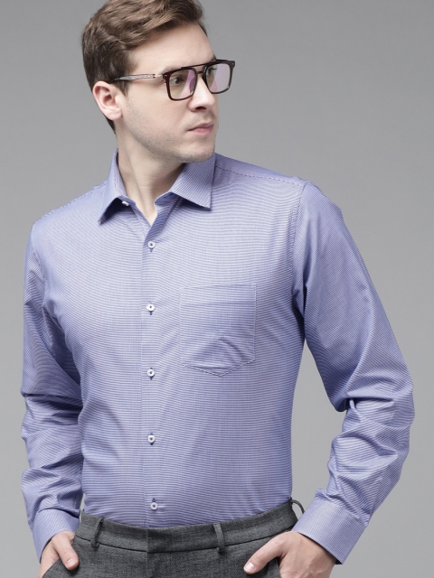 

Van Heusen Men Blue Custom Fit Shepherd Checked Pure Cotton Smart Casual Shirt