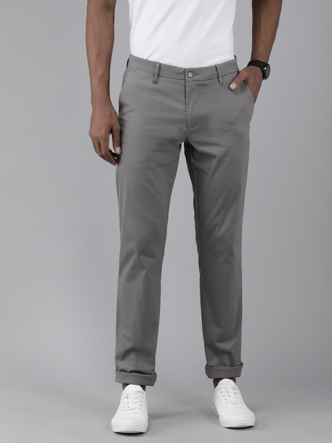

Van Heusen Men Grey Slim Fit Low-Rise Chinos Trousers