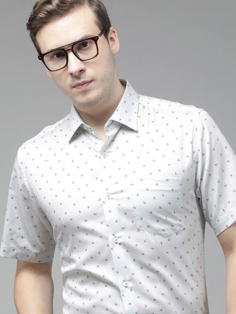 

Van Heusen Men Multicoloured Tailored Fit Polka Dot Printed Formal Shirt, Multi