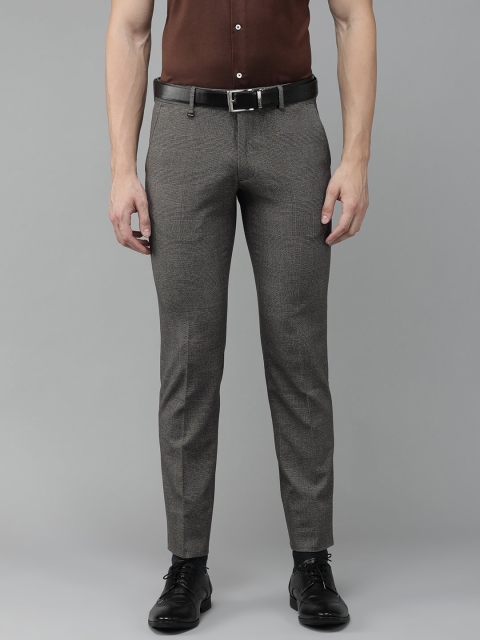 

Van Heusen Men Grey Solid Skinny Fit Low-Rise Trousers