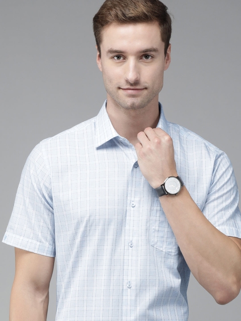 

Van Heusen Men Multicoloured Tailored Fit Windowpane Checked Formal Shirt, Multi