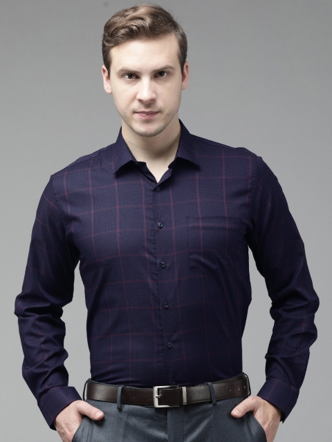 

Van Heusen Men Blue Slim Fit Checked Formal Shirt