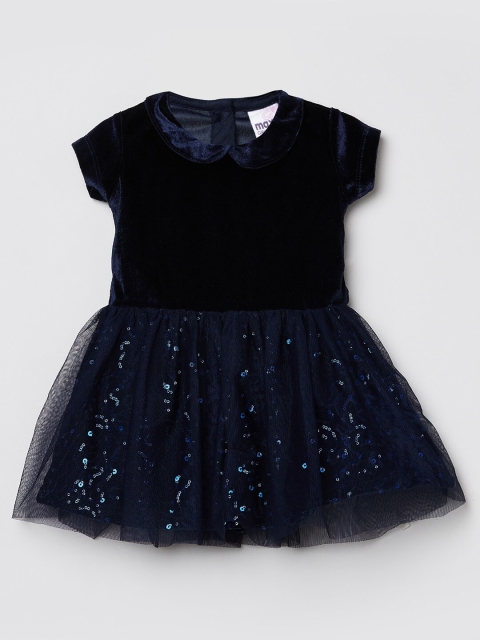 

max Navy Blue Embellished Peter Pan Collar Dress