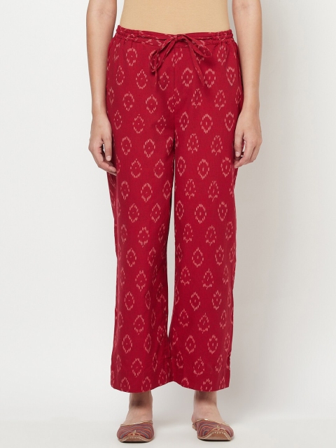 

Fabindia Women Red & White Printed Ethnic Palazzos
