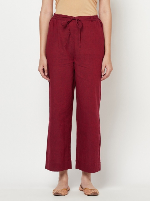 

Fabindia Women Maroon Ethnic Palazzos