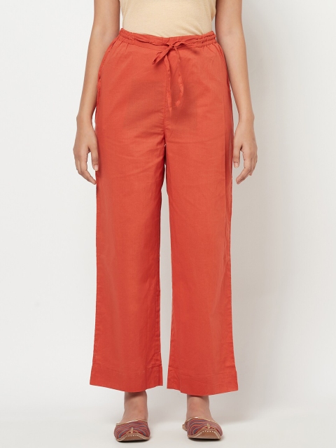 

Fabindia Women Coral Orange Ethnic Palazzos