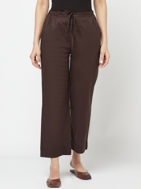 

Fabindia Women Brown Cambric Cotton Palazzos