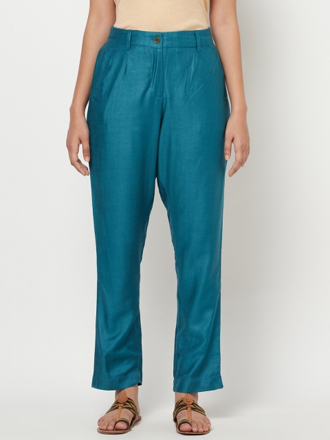 

Fabindia Women Teal Ethnic Palazzos