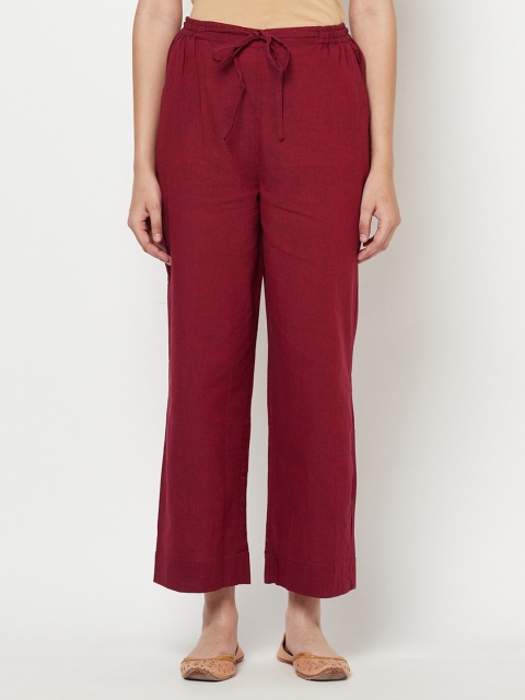 

Fabindia Women Maroon Ethnic Palazzos