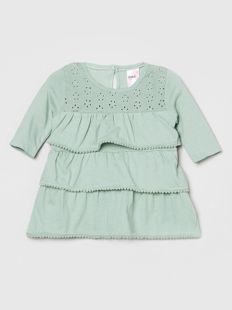 

max Green Ruffles Regular Top