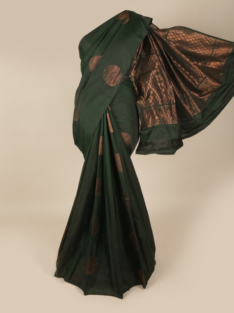 

Pothys Green & Rose Gold Ethnic Motifs Zari Art Silk Saree