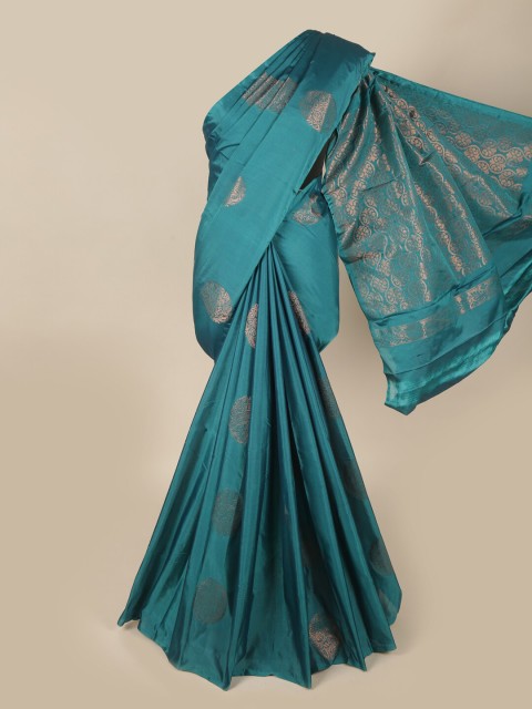 

Pothys Blue & Copper-Coloured Ethnic Motifs Zari Art Silk Saree