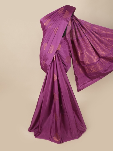 

Pothys Purple & Gold-Toned Woven Design Zari Art Silk Saree