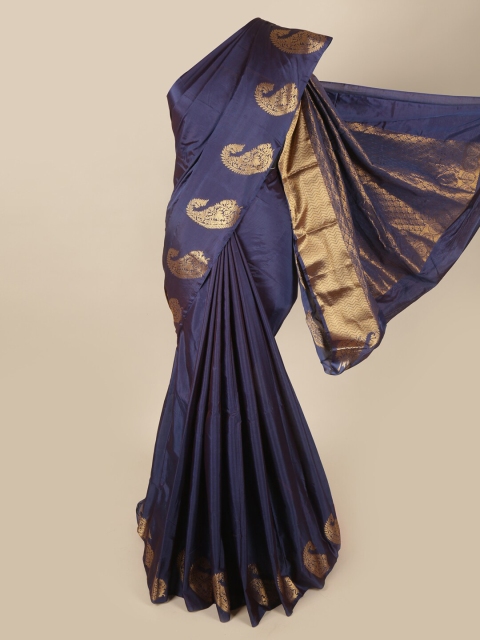 

Pothys Blue & Gold-Coloured Paisley Zari Art Silk Saree