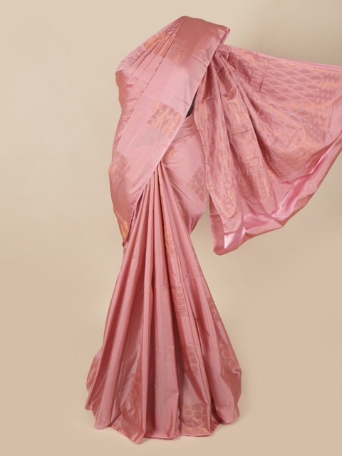 

Pothys Pink & Gold-Toned Woven Design Zari Art Silk Saree