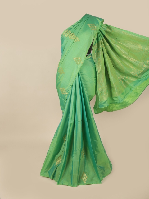 

Pothys Green & Gold-Toned Woven Design Zari Art Silk Saree