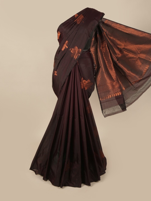 

Pothys Brown Floral Art Silk Saree