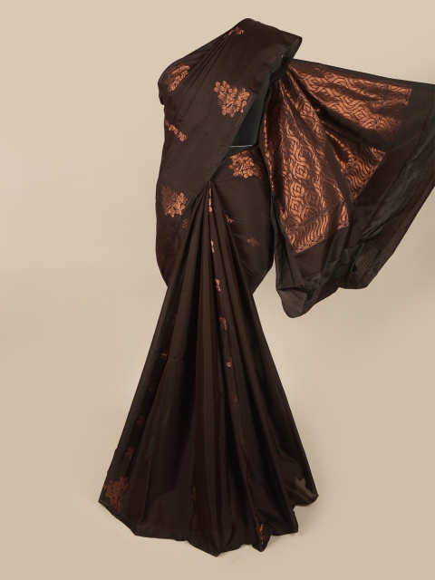 

Pothys Brown & Rose Gold Floral Art Silk Saree