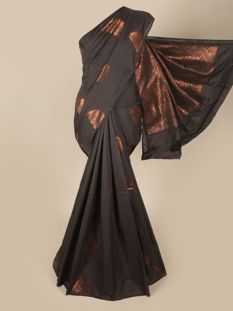 

Pothys Grey & Gold-Toned Woven Design Art Silk Saree