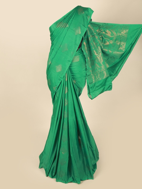 

Pothys Green & Copper-Toned Ethnic Motifs Zari Art Silk Saree