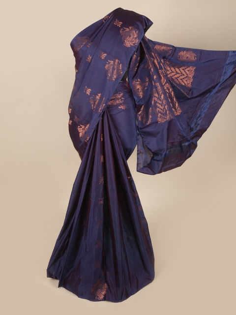 

Pothys Blue & Rose Gold Floral Art Silk Saree