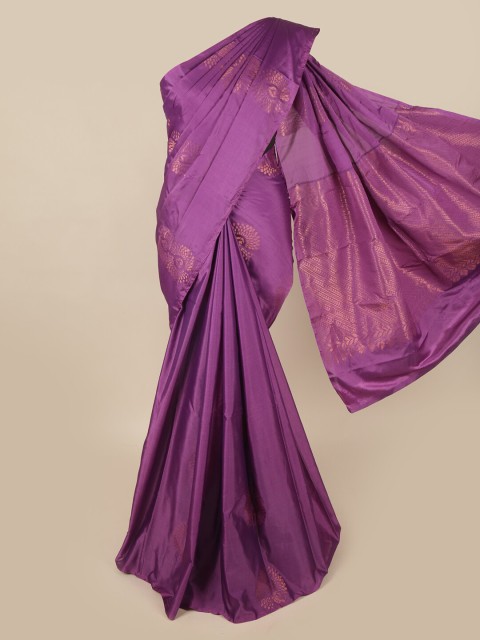 

Pothys Purple & Gold-Toned Woven Design Zari Art Silk Saree