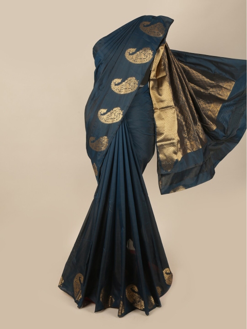 

Pothys Blue & Gold-Coloured Paisley Zari Art Silk Saree