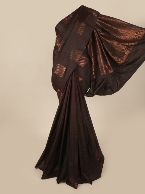 

Pothys Brown & Rose Gold Floral Art Silk Saree