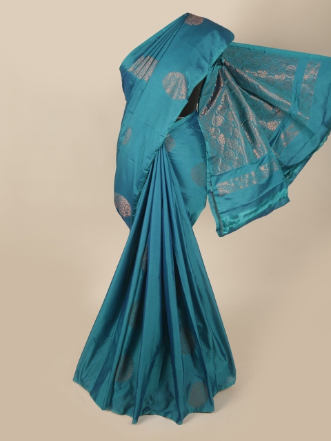 

Pothys Blue & Gold-Toned Woven Design Zari Art Silk Saree