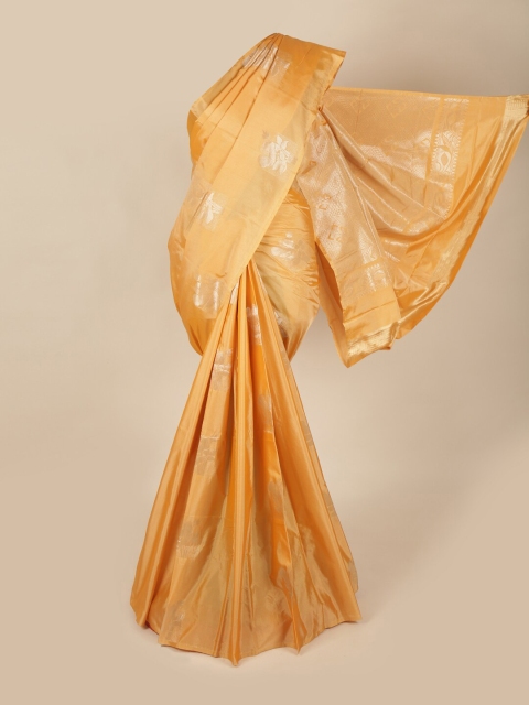 

Pothys Orange & Silver Ethnic Motifs Zari Art Silk Saree