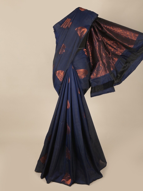 

Pothys Blue & Copper-Toned Woven Design Zari Art Silk Saree