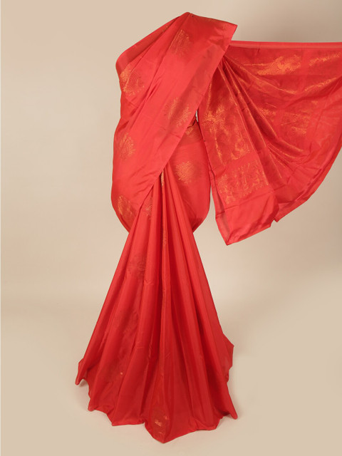 

Pothys Red & Gold-Toned Woven Design Zari Art Silk Saree