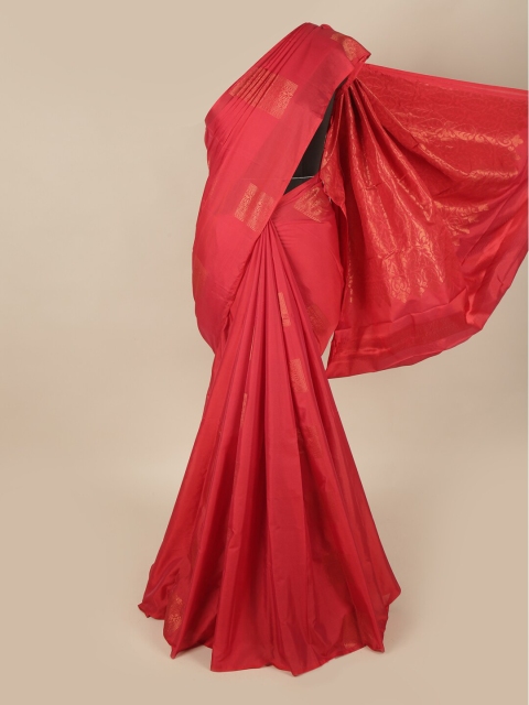 

Pothys Pink & Gold-Toned Ethnic Motifs Zari Art Silk Saree