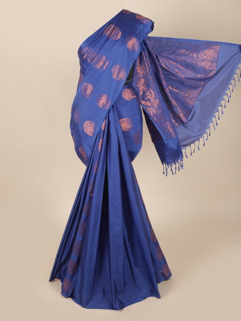 

Pothys Blue & Rose Gold Ethnic Motifs Zari Art Silk Saree