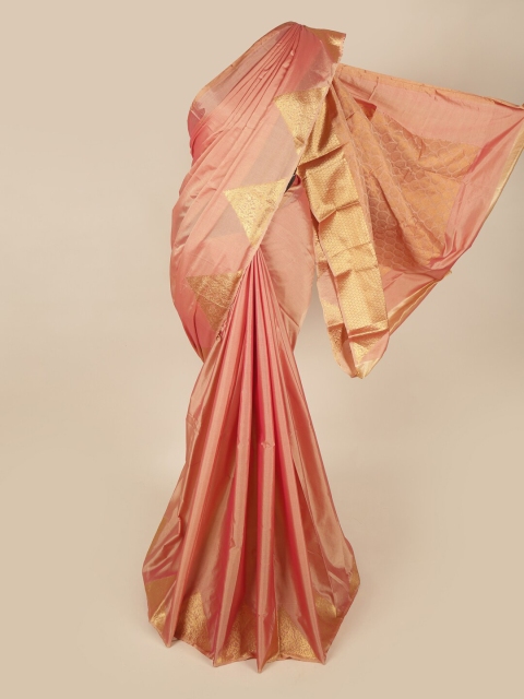 

Pothys Peach-Coloured & Gold-Coloured Zari Art Silk Saree